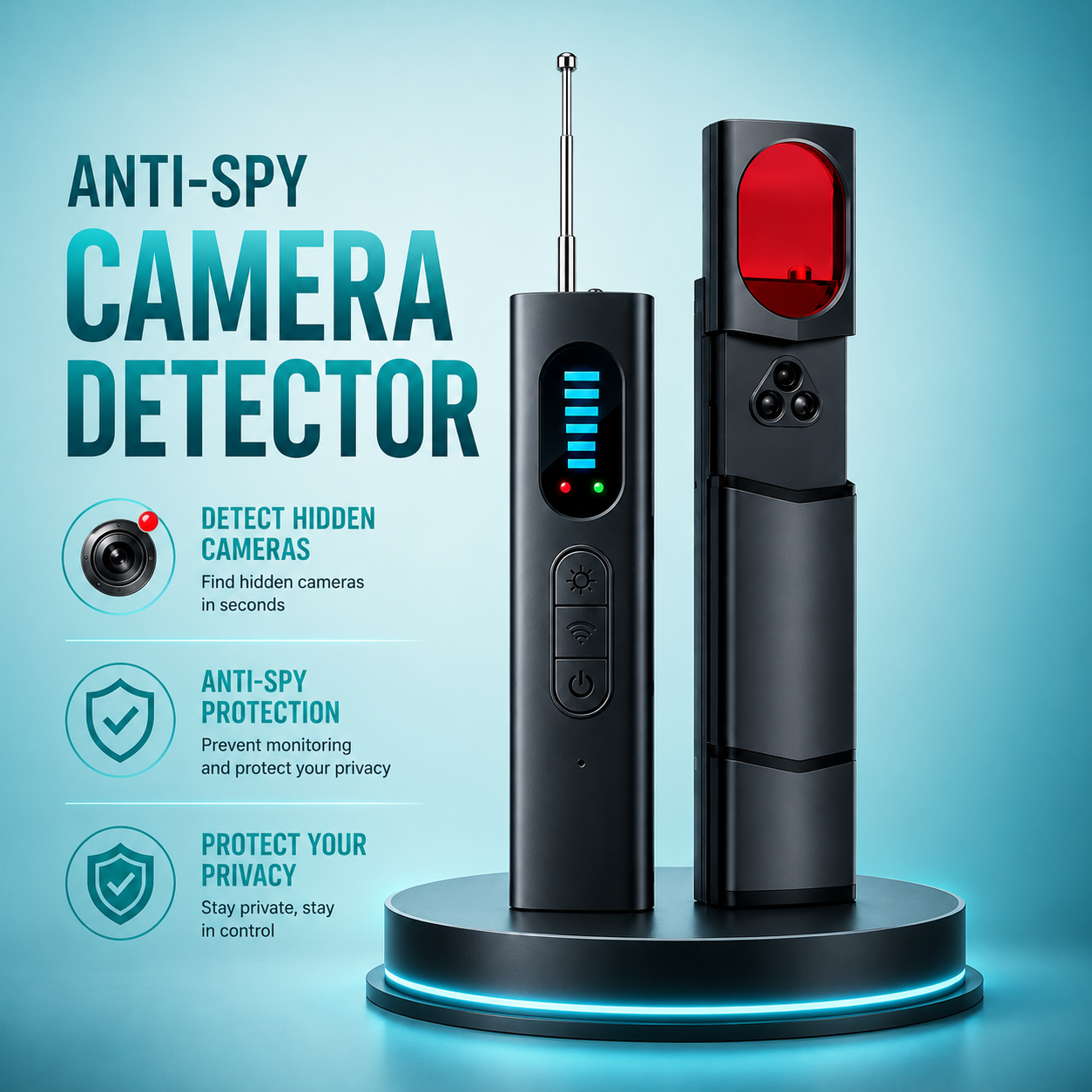 Vivomend™ Hidden Camera Detector (Military Grade, with built-in RF and GPS Tracking Detection)