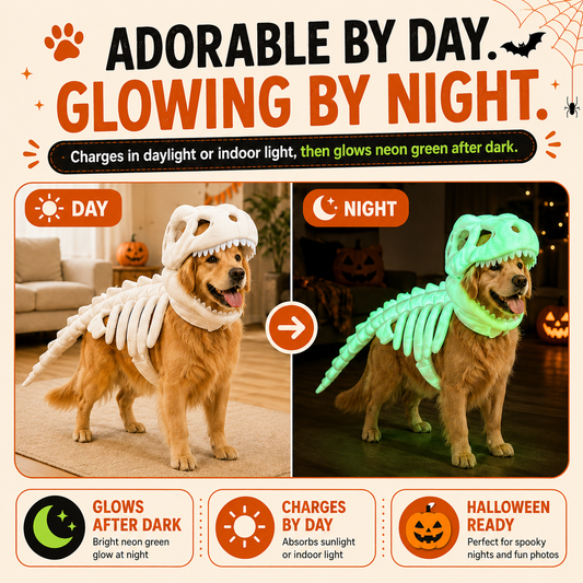 Vivomend™ Dinosaur Skeleton Dog Costume
