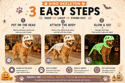 Vivomend Dinosaur Skeleton Pet Costume